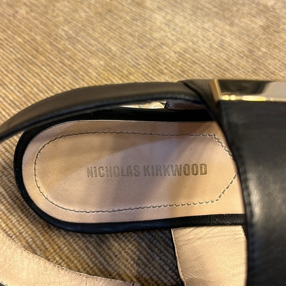Nickolas Kirkwood two strap black sandals with pearl heel - Picture 9 of 9